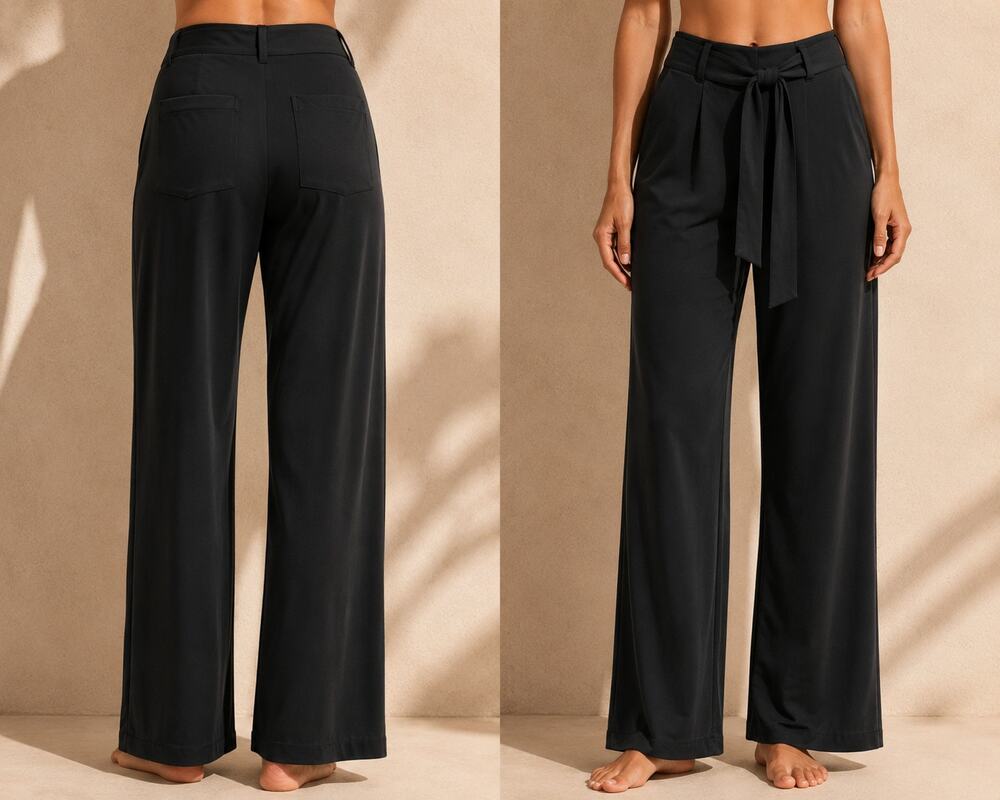 Cache Black Rayon Bamboo Removable SelfBelt High Rise Pant Stretch $98 NWT Sz 8